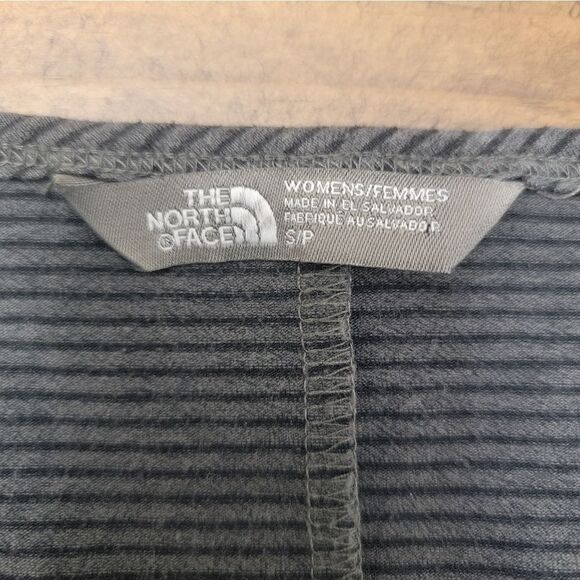 The North Face Gray Stripes Mini Dress Athleisure Drawstring V Neck Size S - Picture 3 of 7